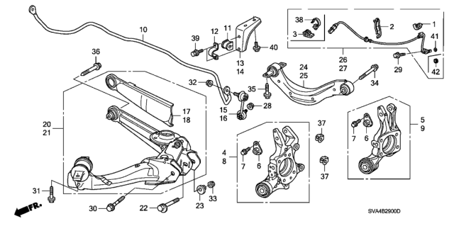2006 Honda Civic 2 Door SI KA 6MT Rear Lower Arm Diagram
