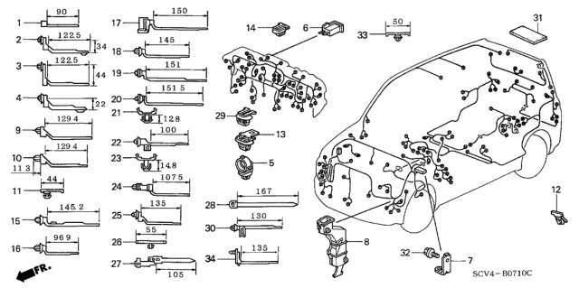 2004 Honda Element Protector Diagram for 32203-S9A-003