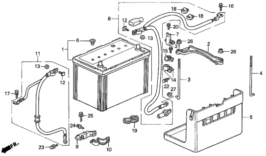 1992 Honda Prelude Battery (80D26L-Mf) (Yuasa) Diagram for 31500-SS0-A01