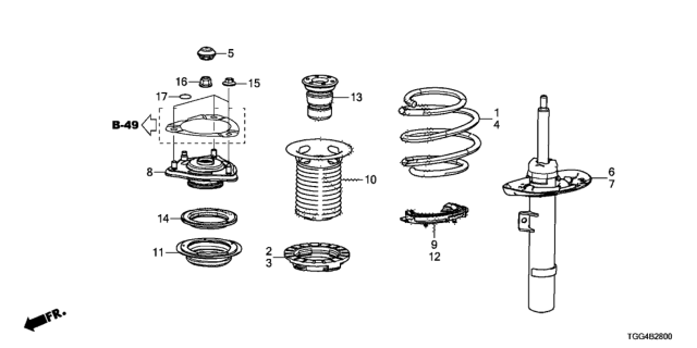 2017 Honda Civic Front Shock Absorber Diagram