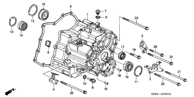 2000 Honda Odyssey 5 Door EX (NAVIGATION) KA 4AT AT Transmission Housing (4AT) Diagram