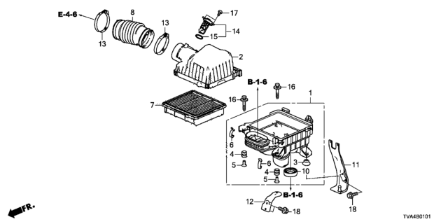 2019 Honda Accord Cover, Air Cleaner Diagram for 17210-6B2-A00