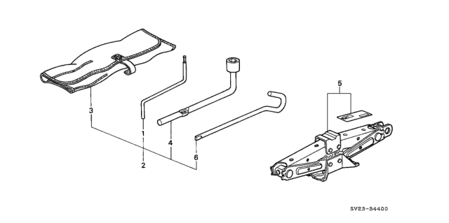 1996 Honda Accord Tools - Jack Diagram