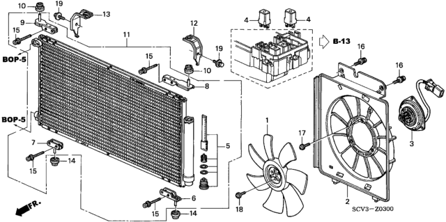 2004 Honda Element A/C Condenser Diagram