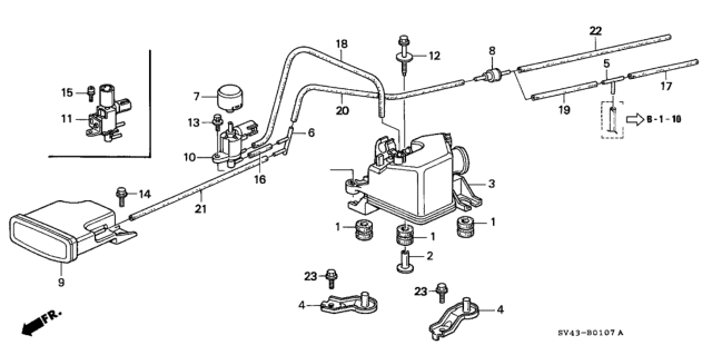 1996 Honda Accord Chamber B, Resonator Diagram for 17280-P0A-013