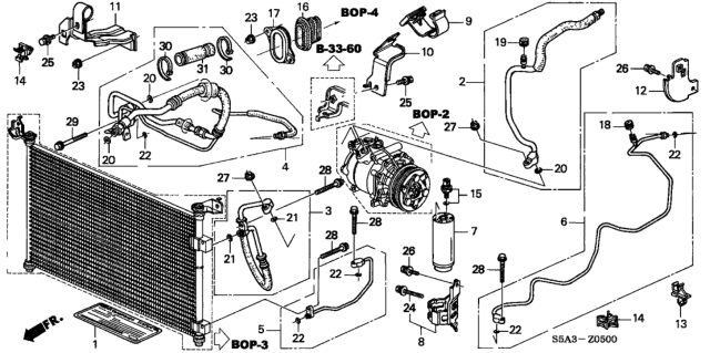 2002 Honda Civic O-Ring (8MM) Diagram for 80873-S50-000