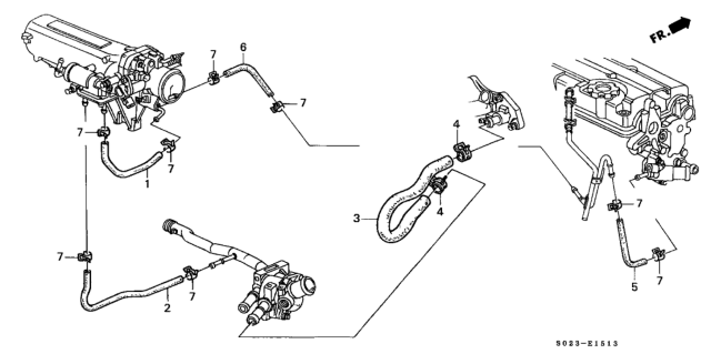 2000 Honda Civic Hose B, Breather Heater Diagram for 19528-P2T-J00