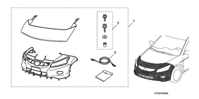 2012 Honda Accord 2 Door EX KA 5MT Full Nose Mask Diagram