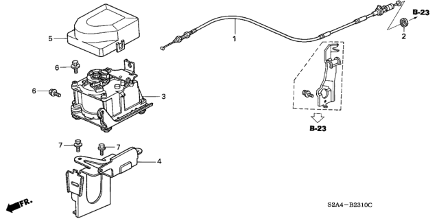 2002 Honda S2000 Wire, Actuator Diagram for 17880-S2A-A01