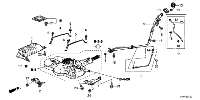 2016 Honda Fit Fuel Filler Pipe Diagram