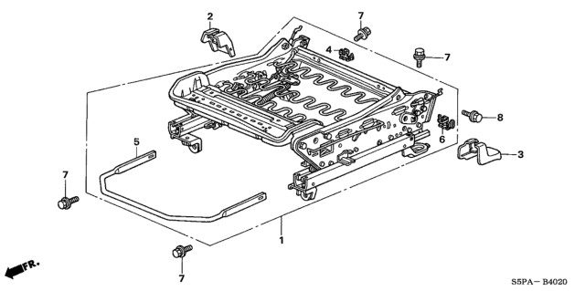 2005 Honda Civic Front Seat Components (Passenger Side) Diagram