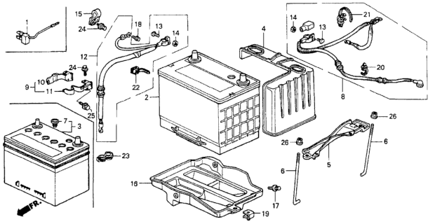 1993 Honda Accord 2 Door EX KA 5MT Battery Diagram