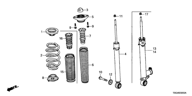 2016 Honda Civic Rear Shock Absorber Diagram