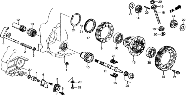 1989 Honda Civic Fork, Selector (2-4) Diagram for 24510-PS5-000