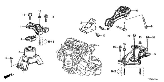 2018 Honda HR-V Engine Mounts Diagram