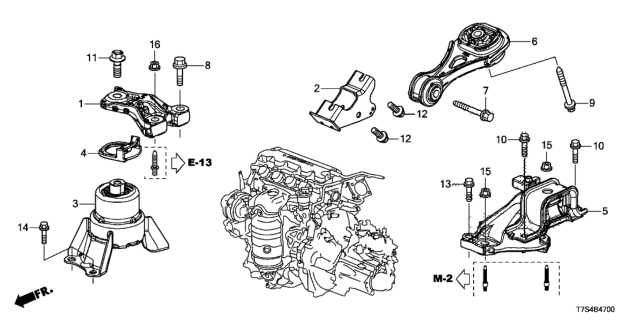 2017 Honda HR-V Rubber Diagram for 50825-T9D-T01