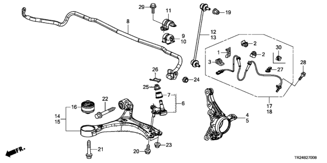 2015 Honda Civic 4 Door MX (HYBRID NV LE HS) KA CVT Knuckle Diagram