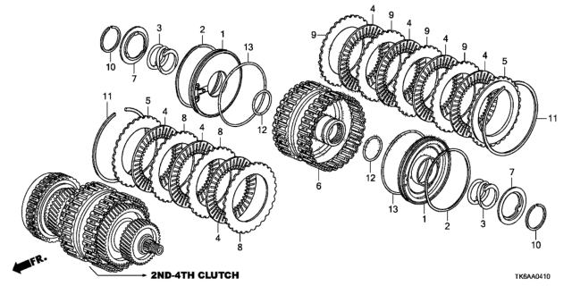 2013 Honda Fit 5 Door FIT (SAYAMA PLANT) KA 5AT AT Clutch (2nd-4th) Diagram