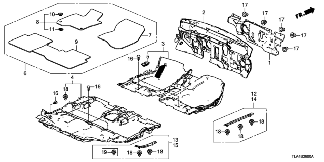 2018 Honda CR-V Floor Mat Diagram