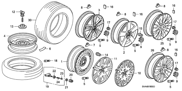 2007 Honda Civic Wheel Disk Diagram