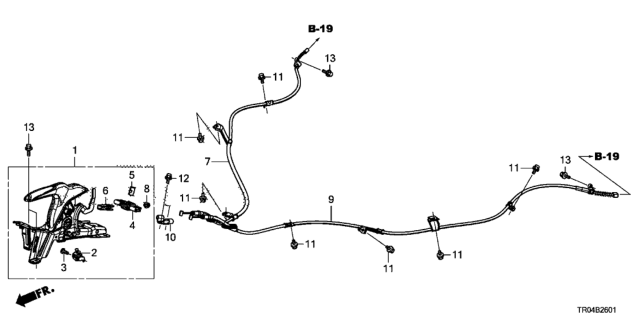 2012 Honda Civic Wire B, Driver Side Parking Brake (200Mm) Diagram for 47560-TR0-A02