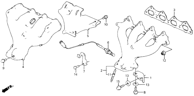 Manifold, Exhuast Diagram for 18100-PM6-307