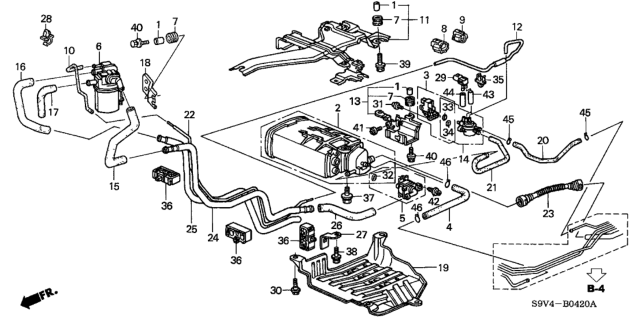 2004 Honda Pilot Cover, Canister Diagram for 17578-S3V-A00