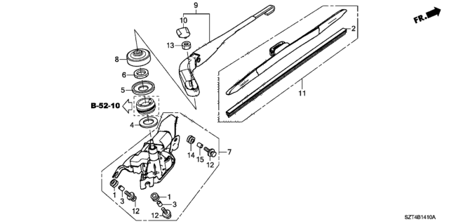 2012 Honda CR-Z Rear Wiper Diagram