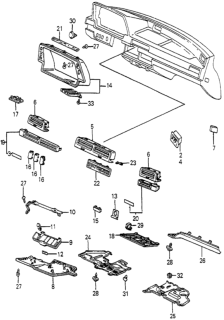 1985 Honda Accord Outlet Assy., FResh Air *YR82L* (ARK TAN) Diagram for 64490-SA5-030ZG