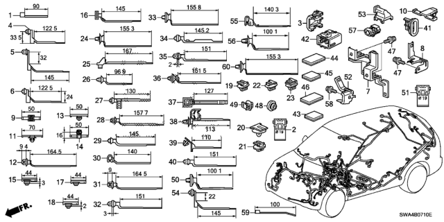 2007 Honda CR-V Grommet, Ring Diagram for 91622-SWA-300