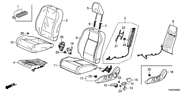 2014 Honda Civic Front Seat (Driver Side) (Sports Seat) Diagram