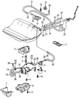 1982 Honda Accord Pipe A, Fuel Diagram for 17707-SA5-010