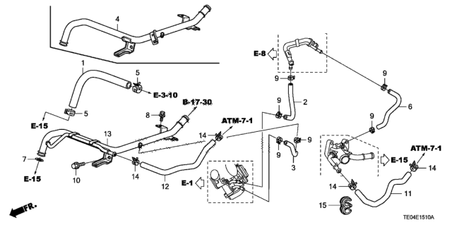 2009 Honda Accord Water Hose (L4) Diagram