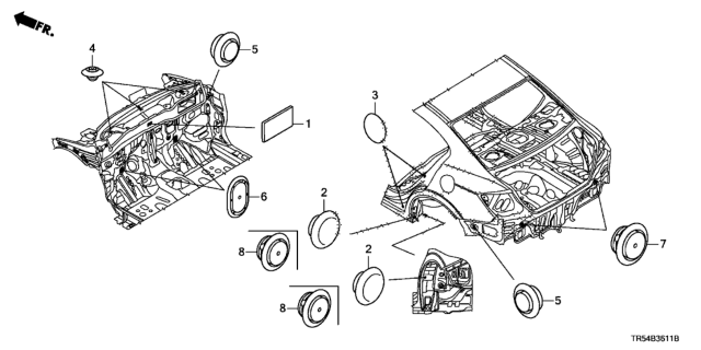 2013 Honda Civic Grommet (Rear) Diagram