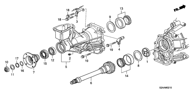 2009 Honda S2000 MT Secondary Shaft Diagram