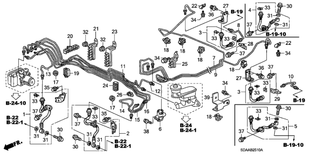 2007 Honda Accord Pipe D, Brake Diagram for 46340-SDA-A51