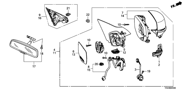 2014 Honda Accord Cover, L. Base *YR60 Diagram for 76252-T2F-A11ZL