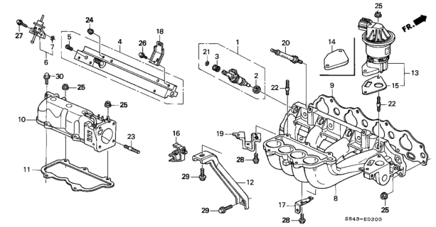 2000 Honda Accord Stay, In. Manifold Diagram for 17125-PCC-000