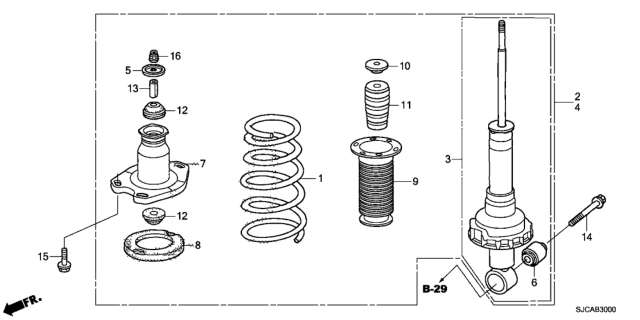 2014 Honda Ridgeline 4 Door RTS KA 5AT Rear Shock Absorber Diagram
