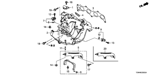 2017 Honda Accord Hybrid Stay, In. Manifold Diagram for 17133-5K0-A00