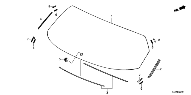 2021 Honda HR-V Rear Windshield Diagram