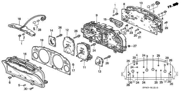 1994 Honda Accord Socket Assy., Bulb (14V-60Ma) (Base:Gray) Diagram for 78184-SM4-003