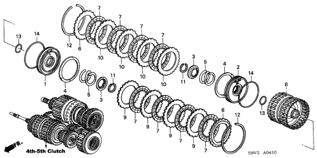 2004 Honda Pilot 5 Door EXL (RES) KA 5AT AT Clutch (4th-5th) Diagram