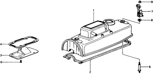 1975 Honda Civic 2 Door ** (1500) KA HMT Cylinder Head Cover Diagram