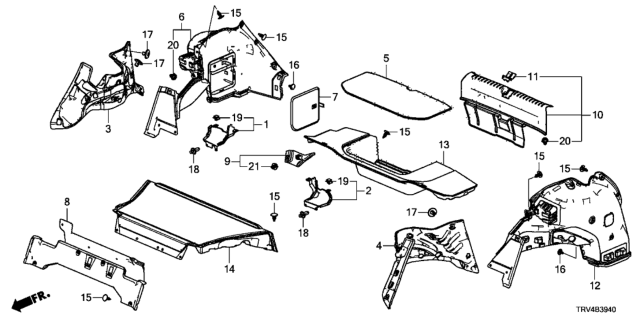 2017 Honda Clarity Electric Trunk Lining Diagram