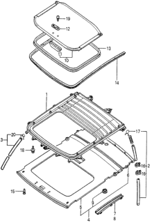 1979 Honda Prelude Slide Roof Frame Diagram