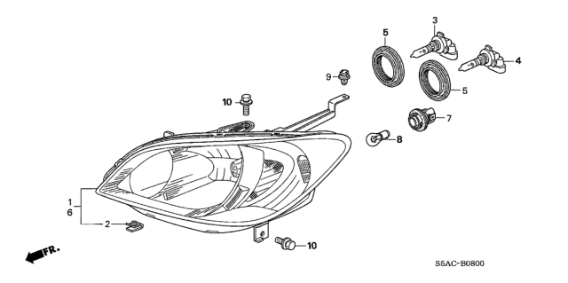 2005 Honda Civic Headlight Diagram