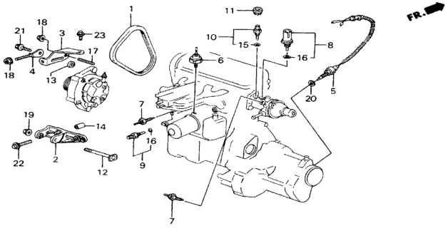 1988 Honda Accord Alternator Bracket Diagram