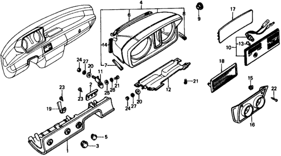 1979 Honda Civic Nut, Glove Box Arm Diagram for 66414-579-310