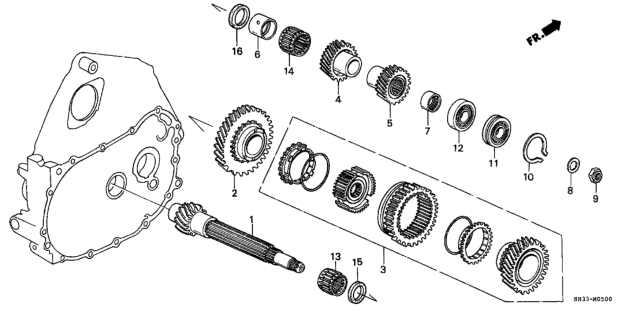 1989 Honda Civic Countershaft Diagram for 23221-PL3-900